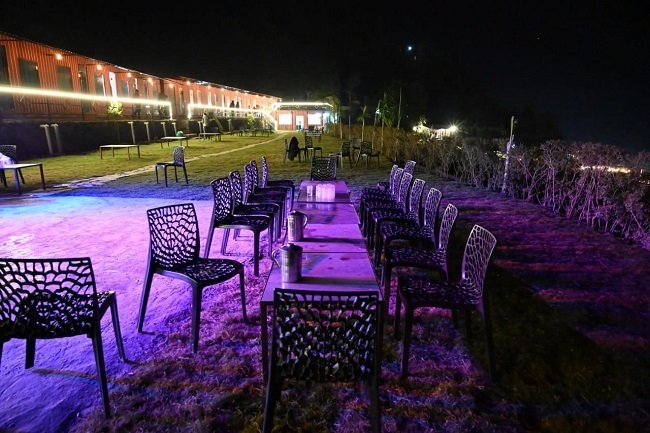 Cottages in Rishikesh with a night view