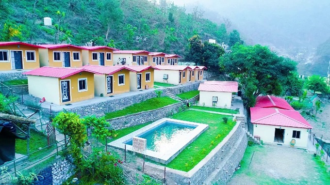 Rishikesh mountain cottages with swimming pool