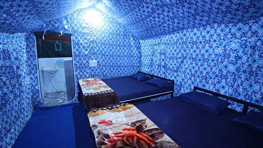 Four-bed luxury camp in Rishikesh with attached washroom and power backup